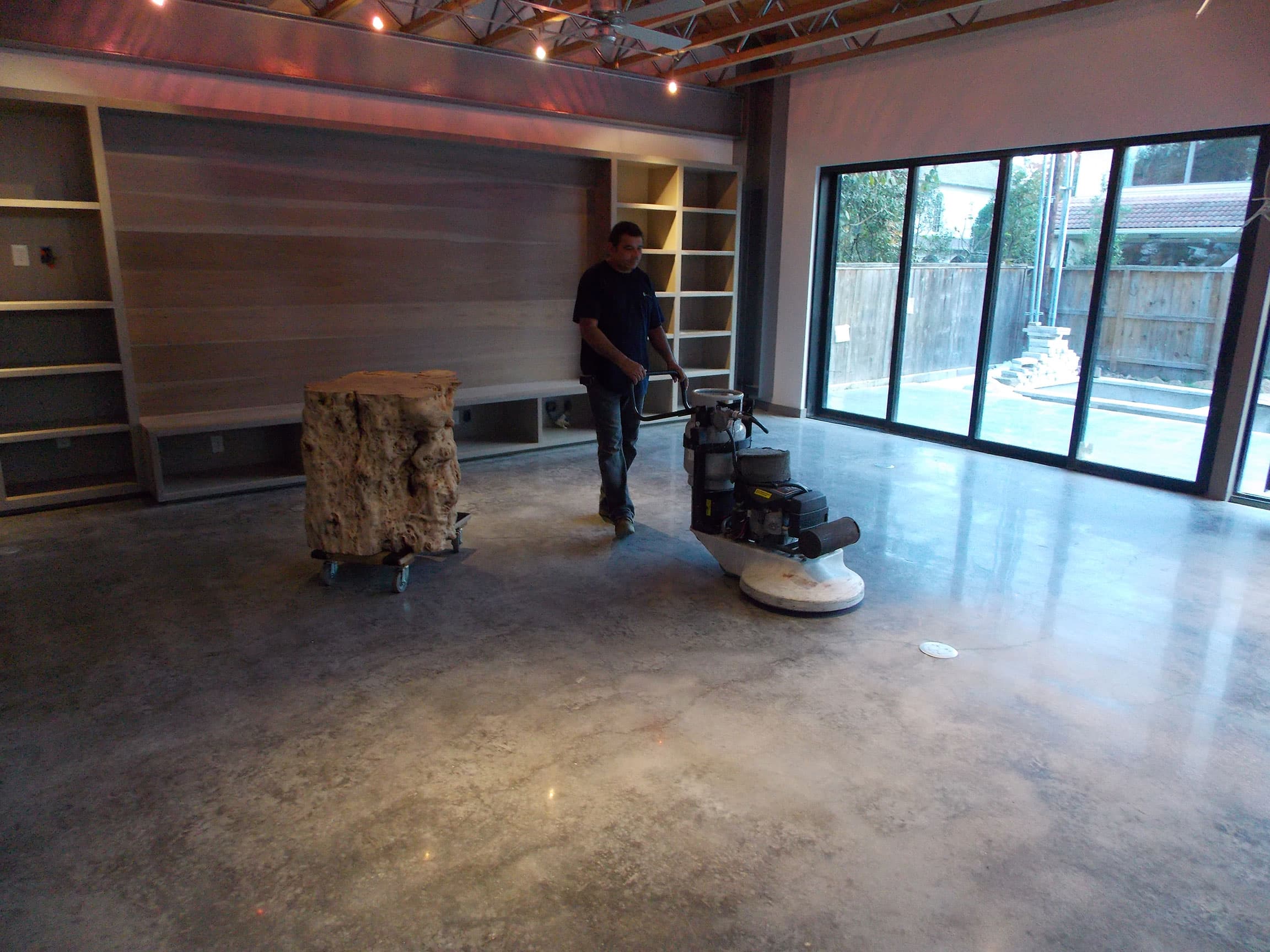 Concrete floor polishing